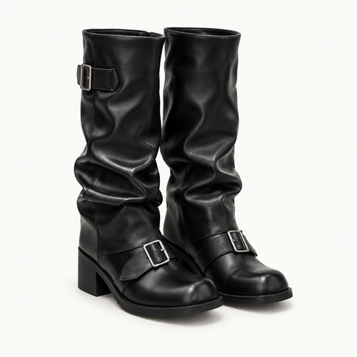 Crush Buckled Boots